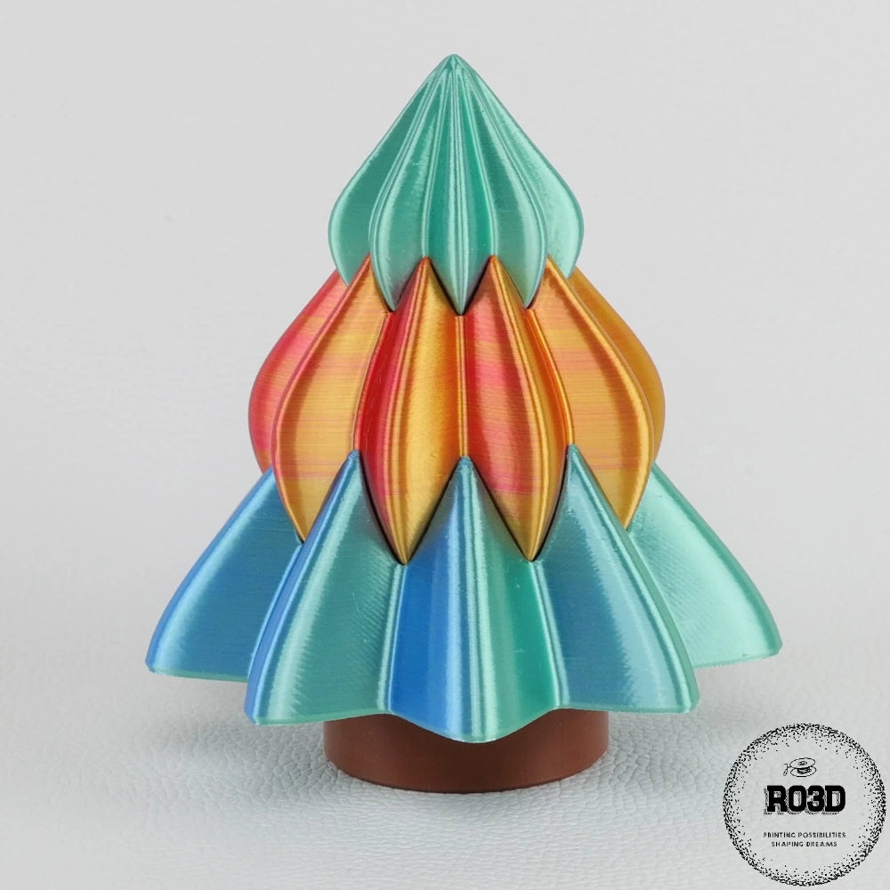 Christmas Tree Décor sculptură 3D - brad Crăciun artistic cu degradeuri vibrante"