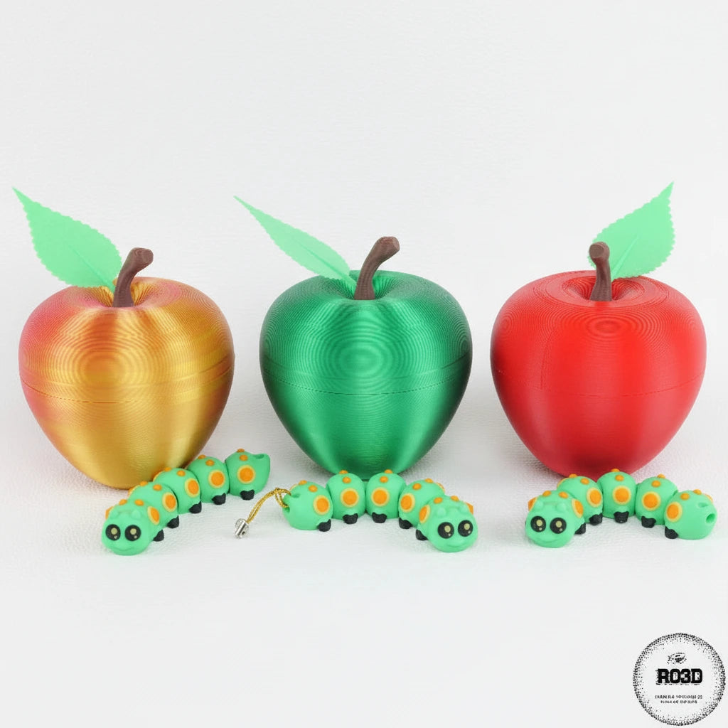 Apple 3D premium - set mere colorate design natural