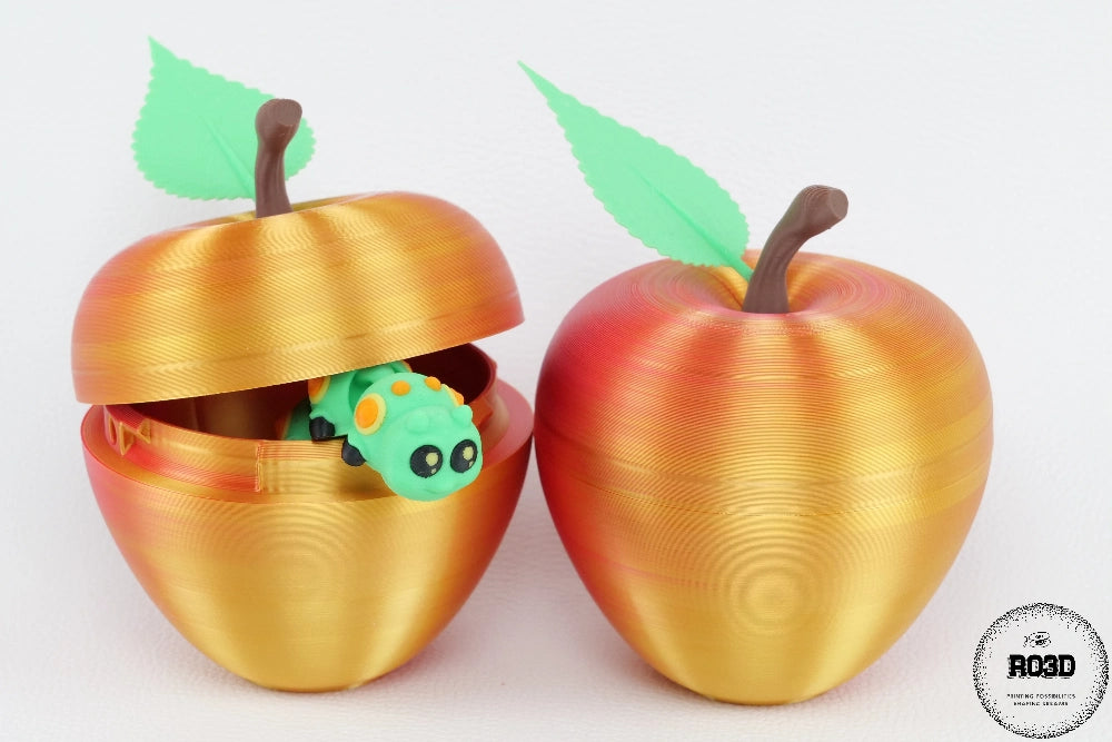 Măr Apple 3D - detaliu textură piele și coadă sculptată