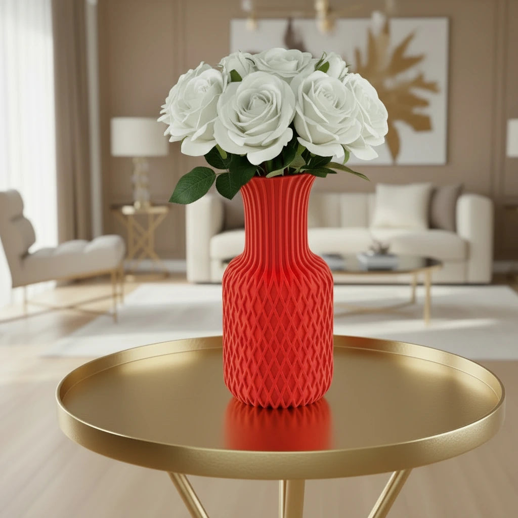 Juno - vedere completă design geometric elegant înălțime, vază decorativă 121×121×240mm pentru plante decorative