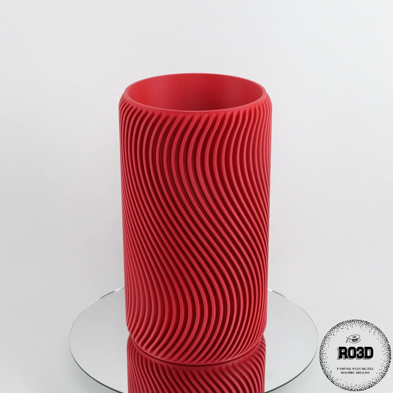 Rippled - vedere completă design geometric ondulat înălțime, vază decorativă 139×139×245mm pentru plante decorative