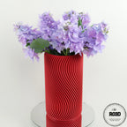 Rippled - detaliu textură geometrică ondulată, vază 3D modernă cu linii valuri pentru decor interior contemporan