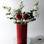Rippled - vedere laterală design 3D geometric cu ondulații precise, vază modernă minimalistă pentru flori uscate și decorațiuni