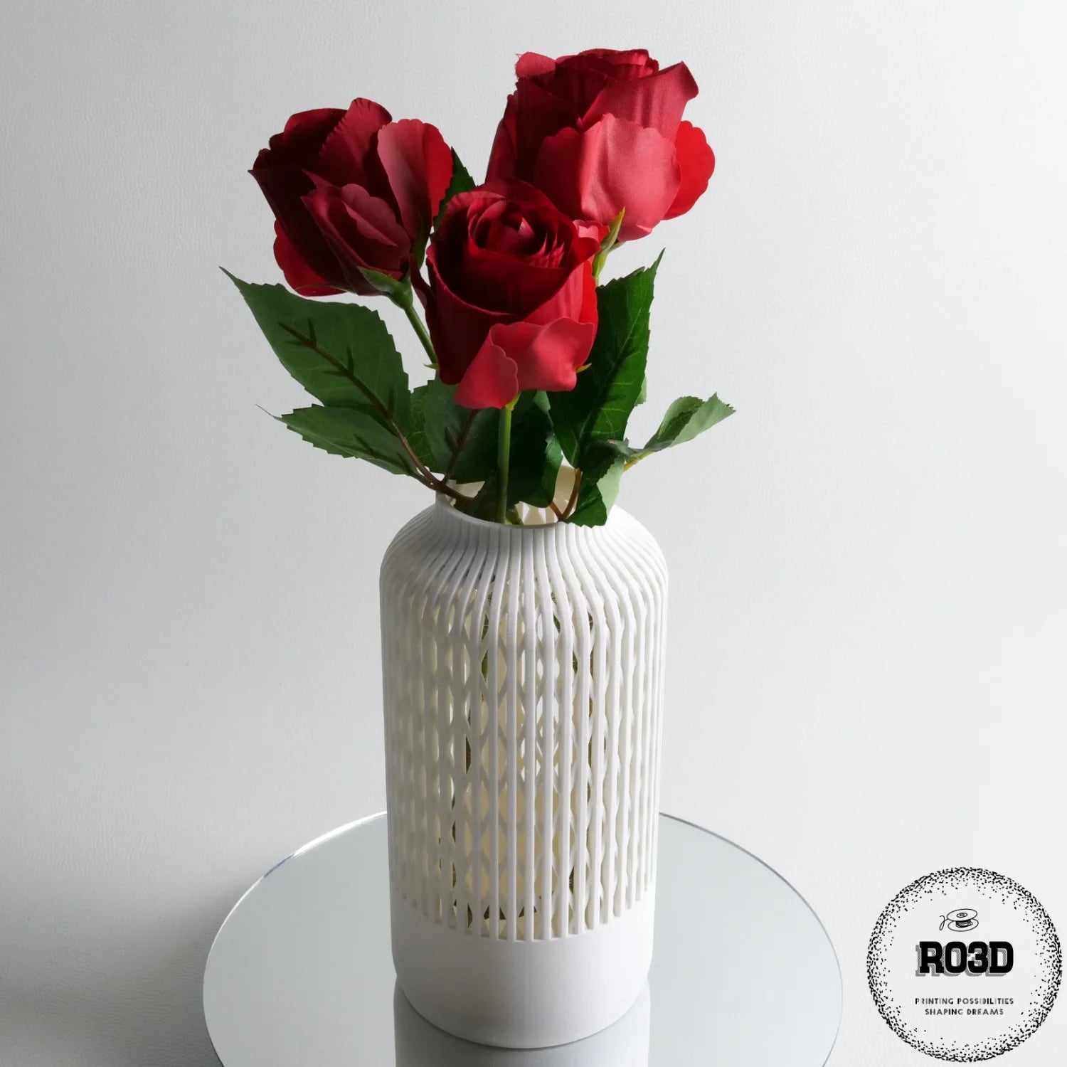 Vellis - vedere laterală design 3D geometric cu linii pure, vază modernă minimalistă pentru flori uscate și decorațiuni