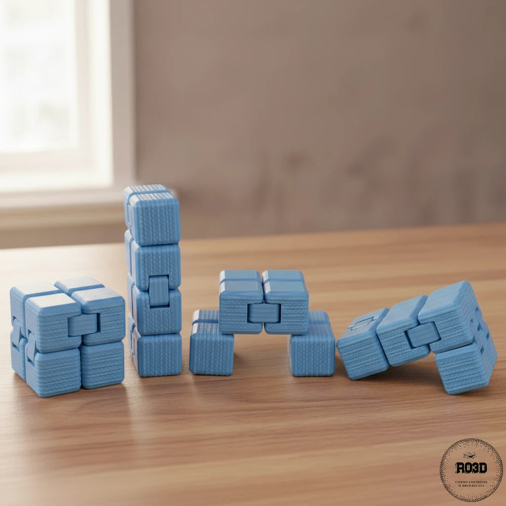 Infidgety Cubes - toate fețele cubului anti-stres imprimat 3D
