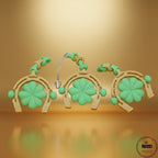 Lucky Charm talisman norocos 3D - imagine principală breloc cu simboluri norocoase și design premium
