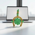 Lucky Charm breloc 3D - detaliu simboluri norocoase și texturi talisman premium
