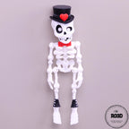 Dapper Skeleton schelet elegant 3D - imagine principală figurină articulată Halloween cu costume și accesorii premium
