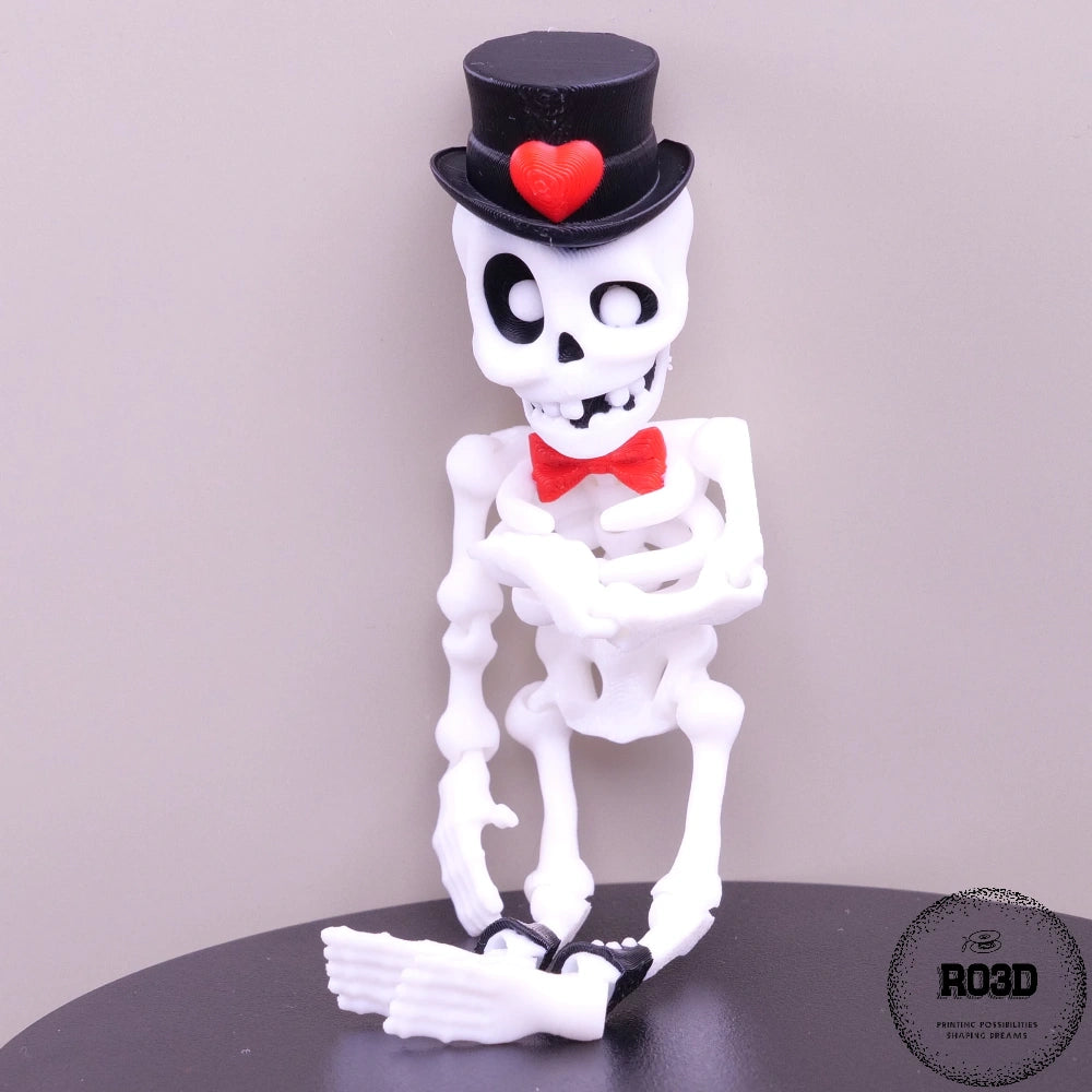 Dapper Skeleton - vedere completă figurină articulată Halloween