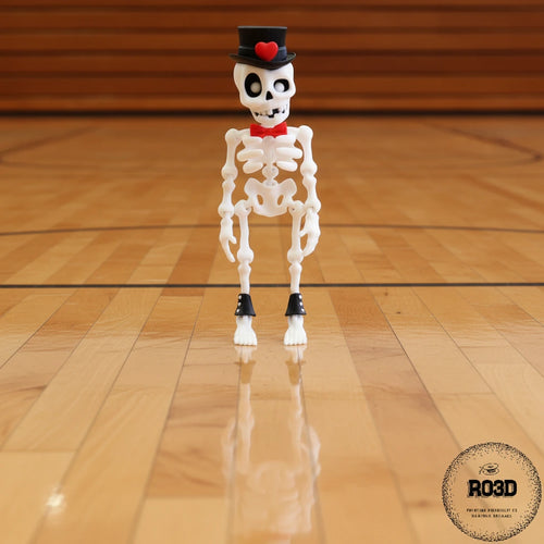 Dapper Skeleton figurină 3D - schelet elegant design Halloween premium