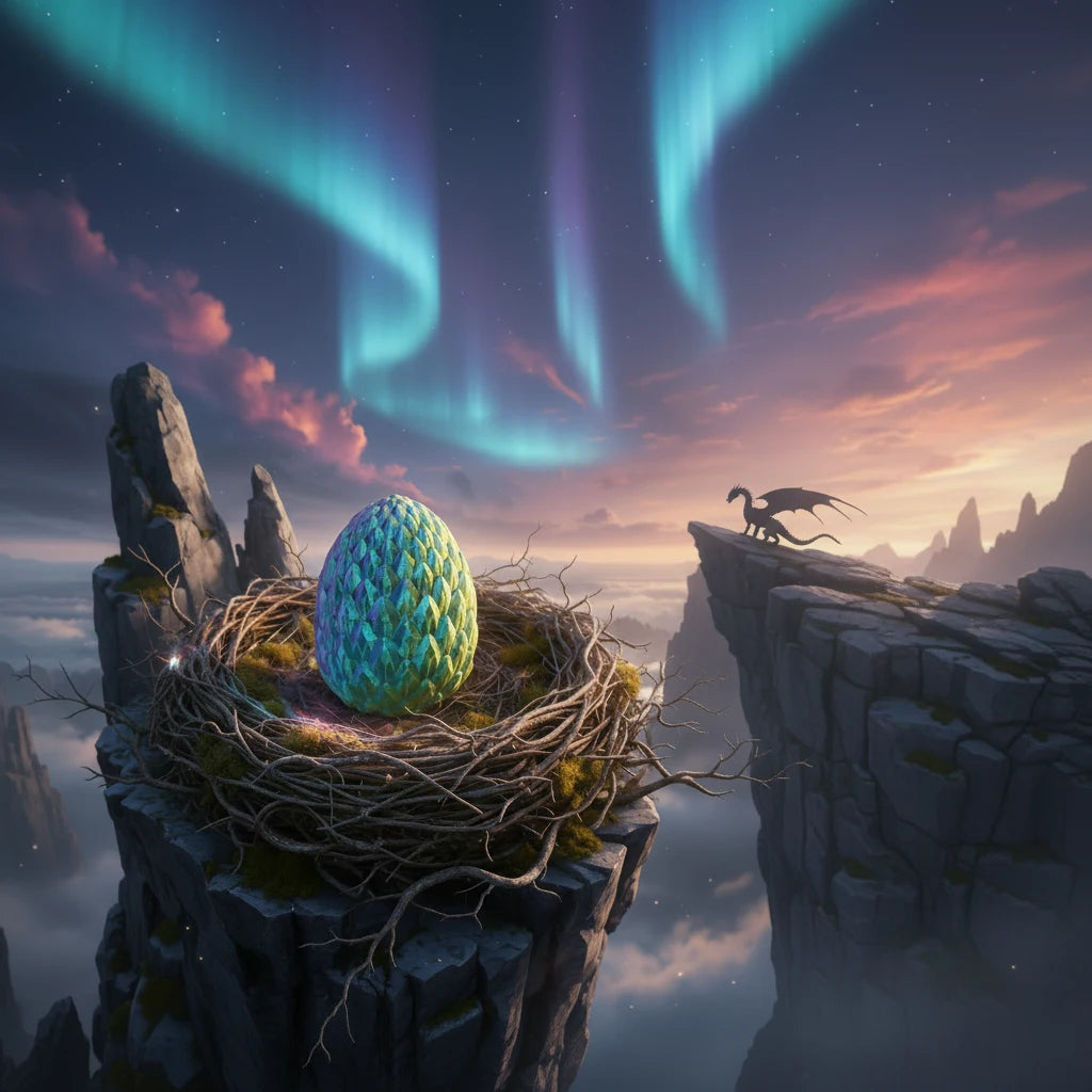 Dragon Egg ou dragon 3D 10cm - imagine principală recipient fantasy cu capac detașabil și textură solzi