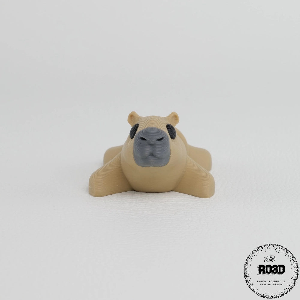 Figurină Capybara 3D - vedere laterală design cute relaxat