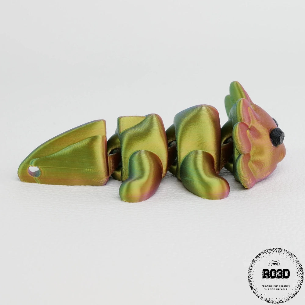 Axolotl 3D articulat - vedere completă design cute kawaii