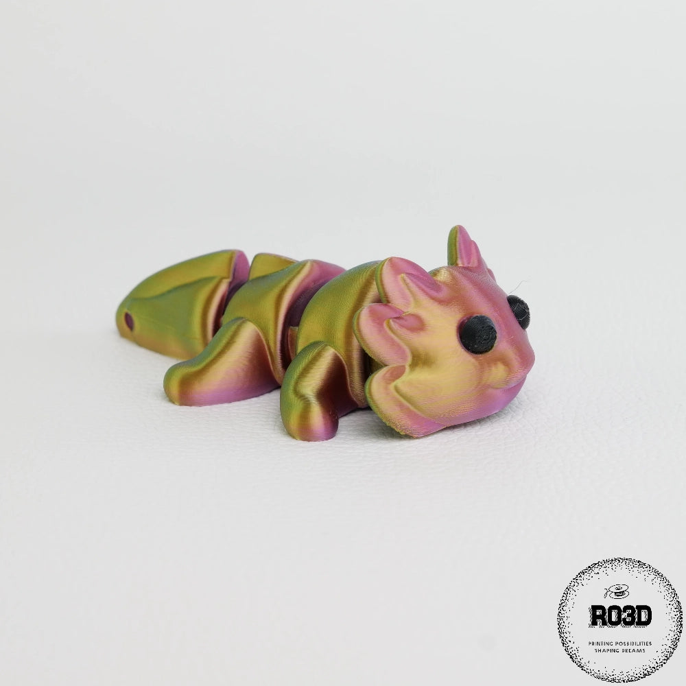Flexi Axolotl figurină articulată 3D - salamandră mexicană design premium