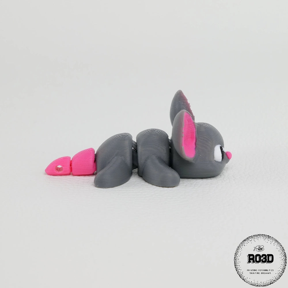 Mouse 3D cute - vedere completă figurină flexibilă adorabilă