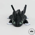 Night Fury Dragon figurină 3D - dragon negru design Toothless iconic