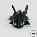 Night Fury Dragon figurină 3D - dragon negru design Toothless iconic