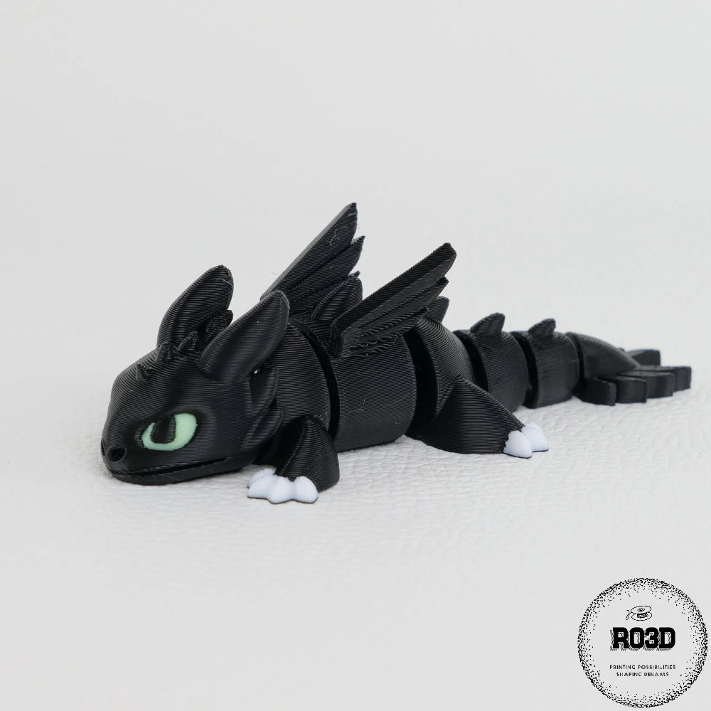 Night Fury 3D - poziție zbor aripi deschise dramatic