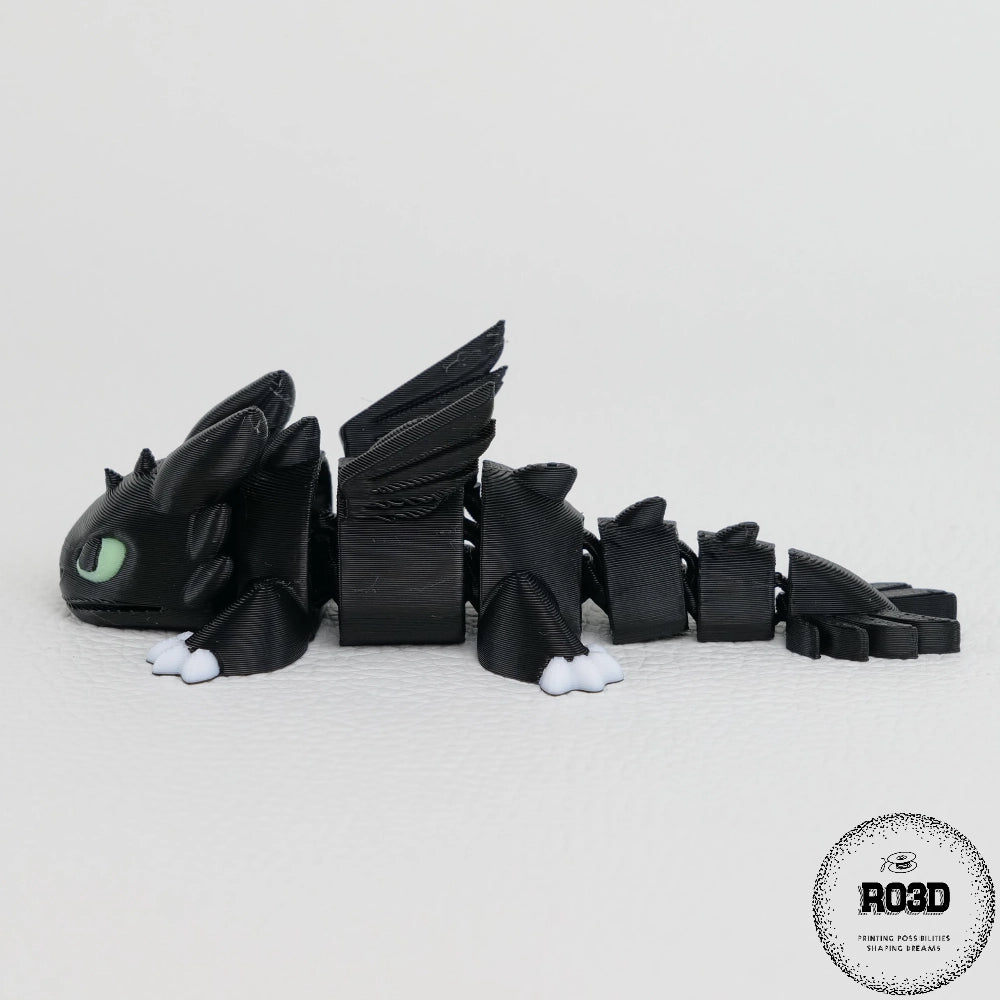 Dragon Toothless - vedere completă figurină articulată premium