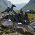 Night Fury Dragon - Dragon Negru 3D Articulat Fantasy, vedere principală cu aripi deschise și design iconic Toothless