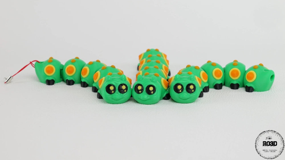 Omidă articulată 3D - variantă violet lavandă pastel