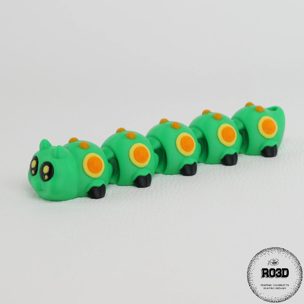 Flexi Caterpillar - variantă portocaliu aprins design vibrant