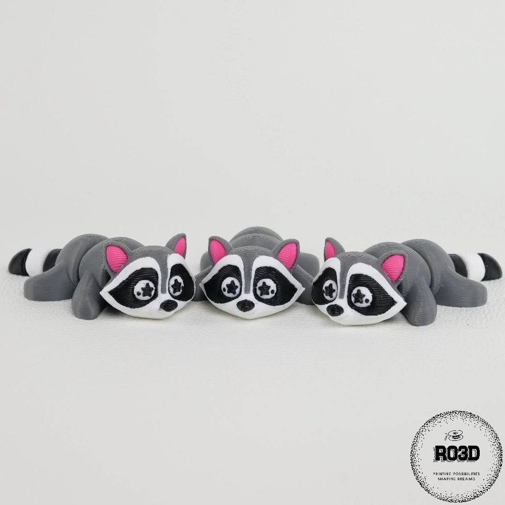 Raccoon articulat - expresie facială cute detaliu ochi