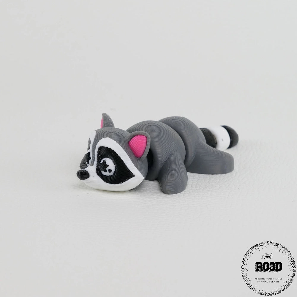 Flexi Raccoon - detaliu coadă inelată și articulații mobile