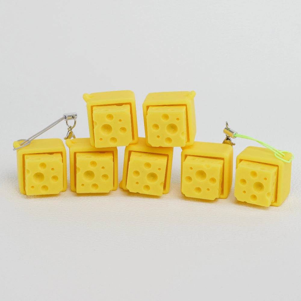 Cheesy Key Clicker breloc 3D - design brânză fidget toy