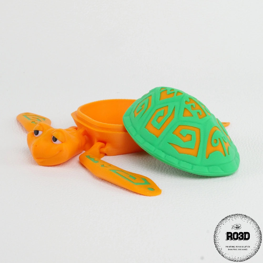 Turtle 3D decorativ - vedere laterală design rebel urban