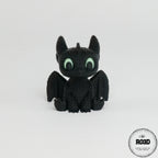 Night Fury Toothless - detaliu aripi și corp articulat negru