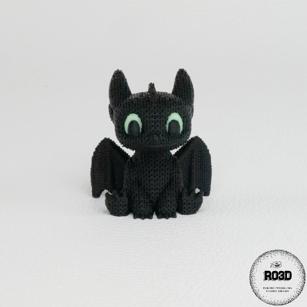 Night Fury Toothless - detaliu aripi și corp articulat negru