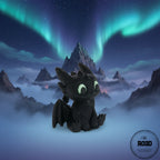 Toothless Night Fury dragon 3D - figurină neagră design iconic