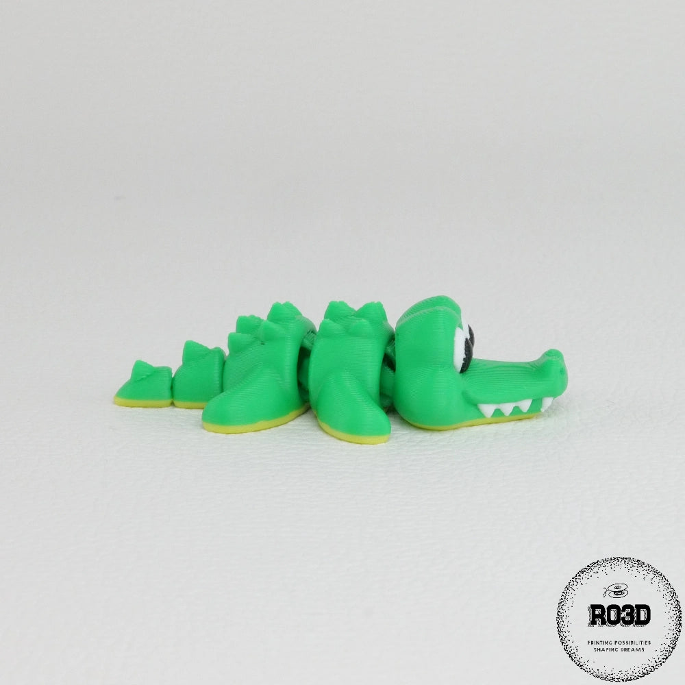 Crocodile 3D articulat - vedere laterală design adorabil realistic