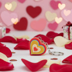 Love Tap inimă 3D cu clicker - imagine principală design romantic multicolor sau alb, breloc print-in-place Valentine's Day
