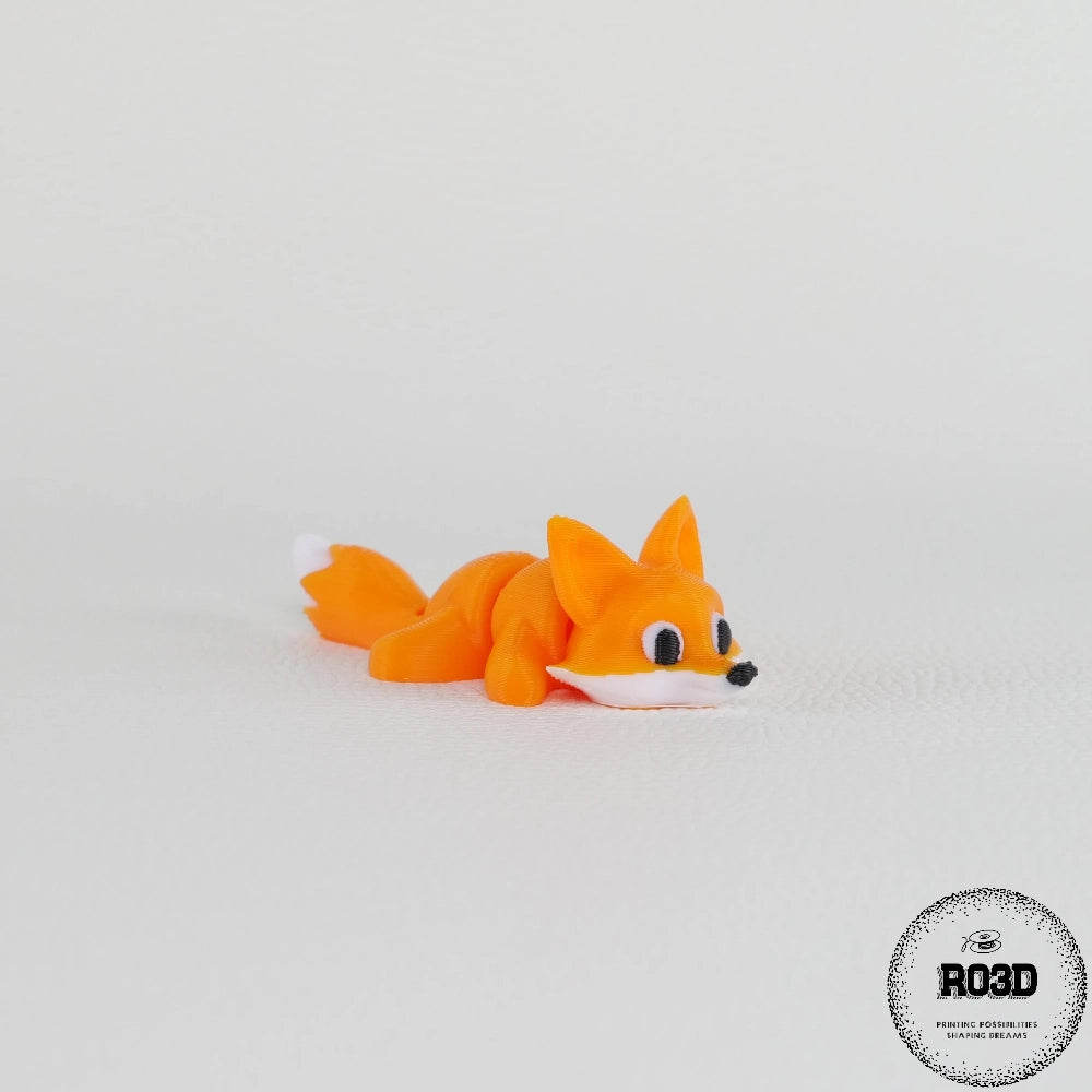Articulated Fox vulpe articulată 3D - imagine principală variantă colorată, figurină print-in-place cu articulații flexibile și design realist
