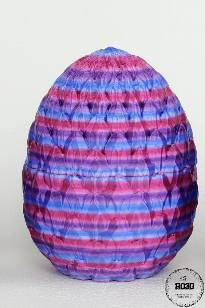 Ou dragon 3D - variantă roșu rubin cu textură reptiliană