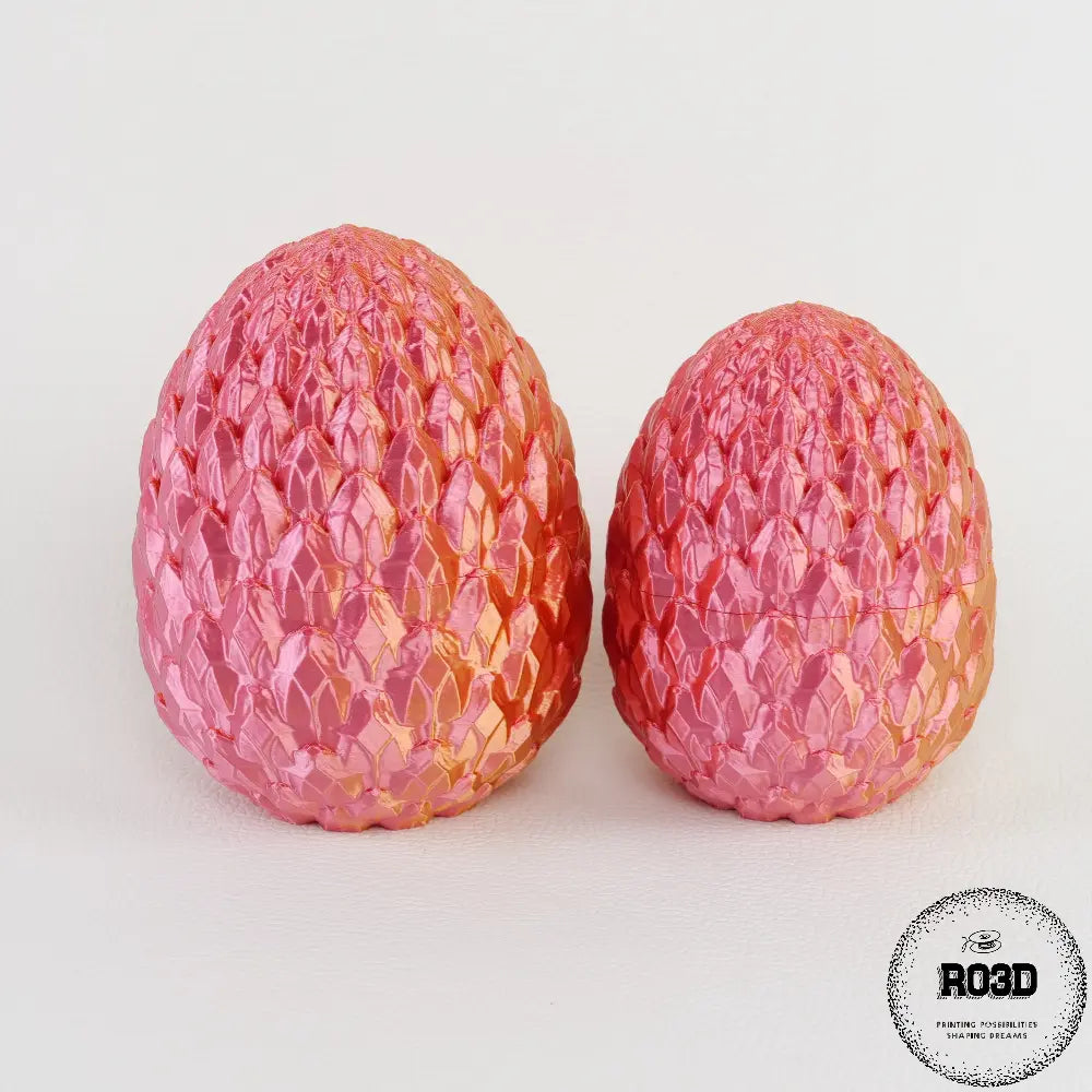 Dragon Egg 11cm ou de dragon 3D - textură solzi gradient colorat fantasy mare. comparatie cu mic