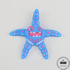 Tattooed Starfish stea de mare articulată 3D - vedere frontală cu tatuaje artistice sculptate, brațe articulate flexibile
