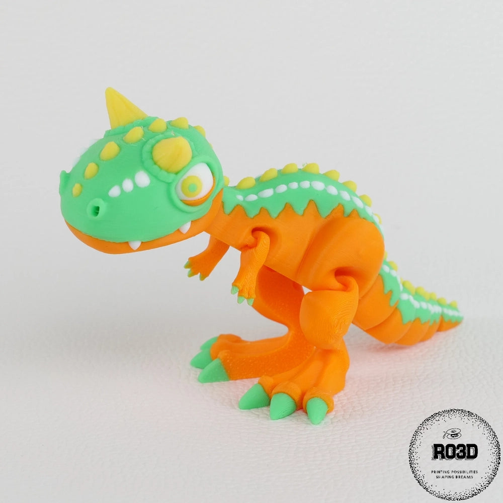 Carnotaurus figurină - detaliu coadă și echilibru dinamic