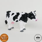 Dairy Cow figurină 3D - vedere frontală detalii cap și ochi