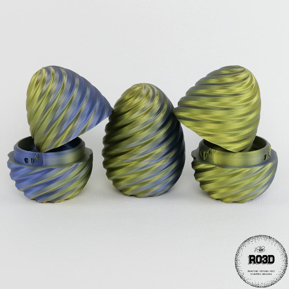 Spiral Egg 3D - vedere laterală design modern sculptural