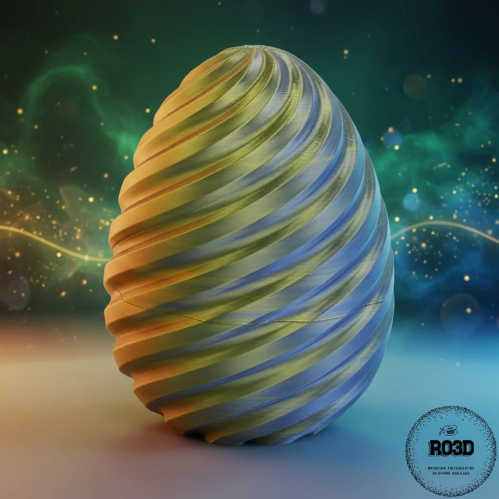 Spiral Egg ou decorativ 3D - imagine principală design geometric spiral sculptată premium
