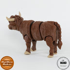 Highland Cow figurină 3D - vedere laterală profil stânga blană