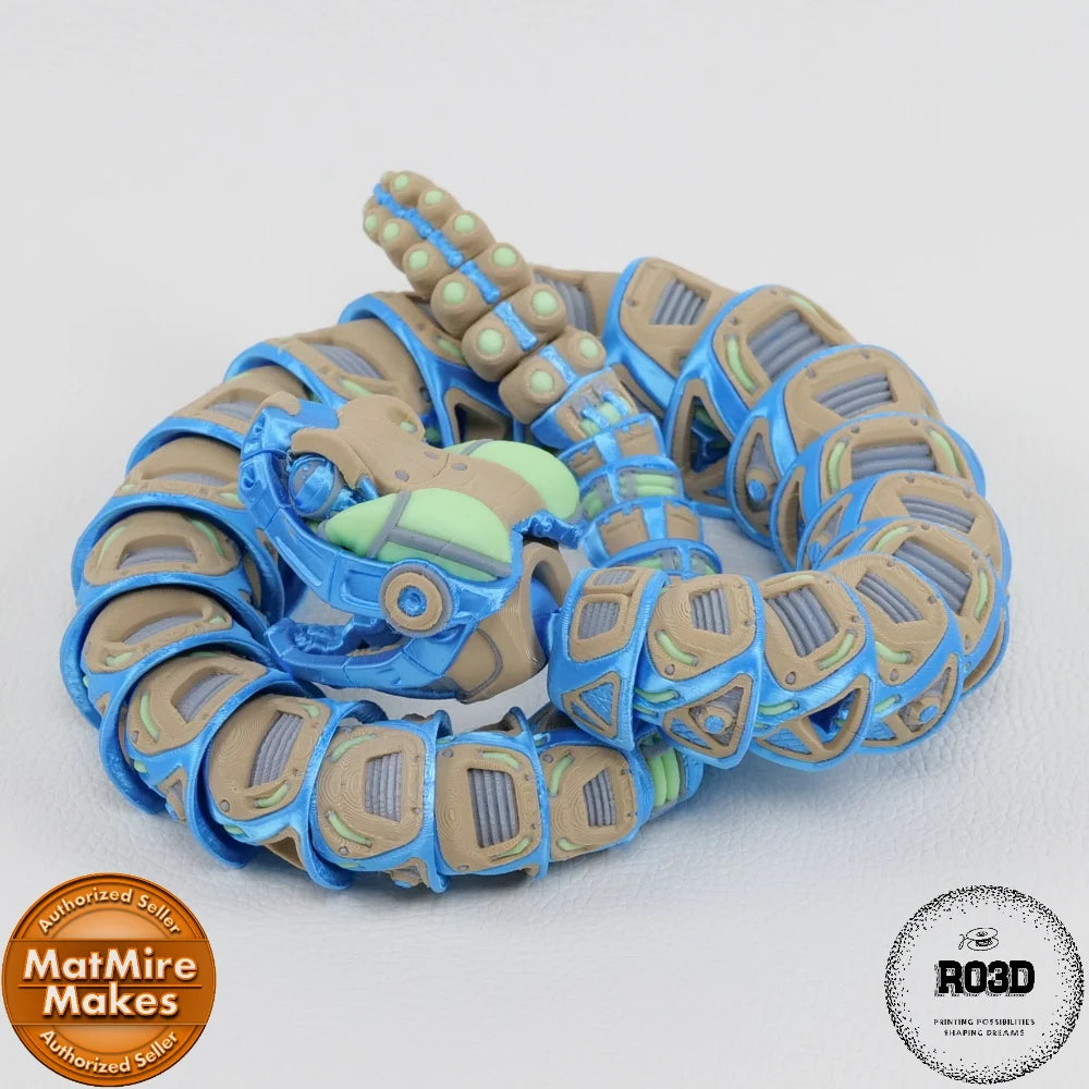 Robo Rattler șarpe robot 3D - vedere principală design futuristic
