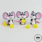 Mouse șoricel figurină 3D - vedere completă proporții și dimensiuni