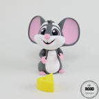 Mouse șoricel figurină 3D - vedere frontală cap și ochi mari