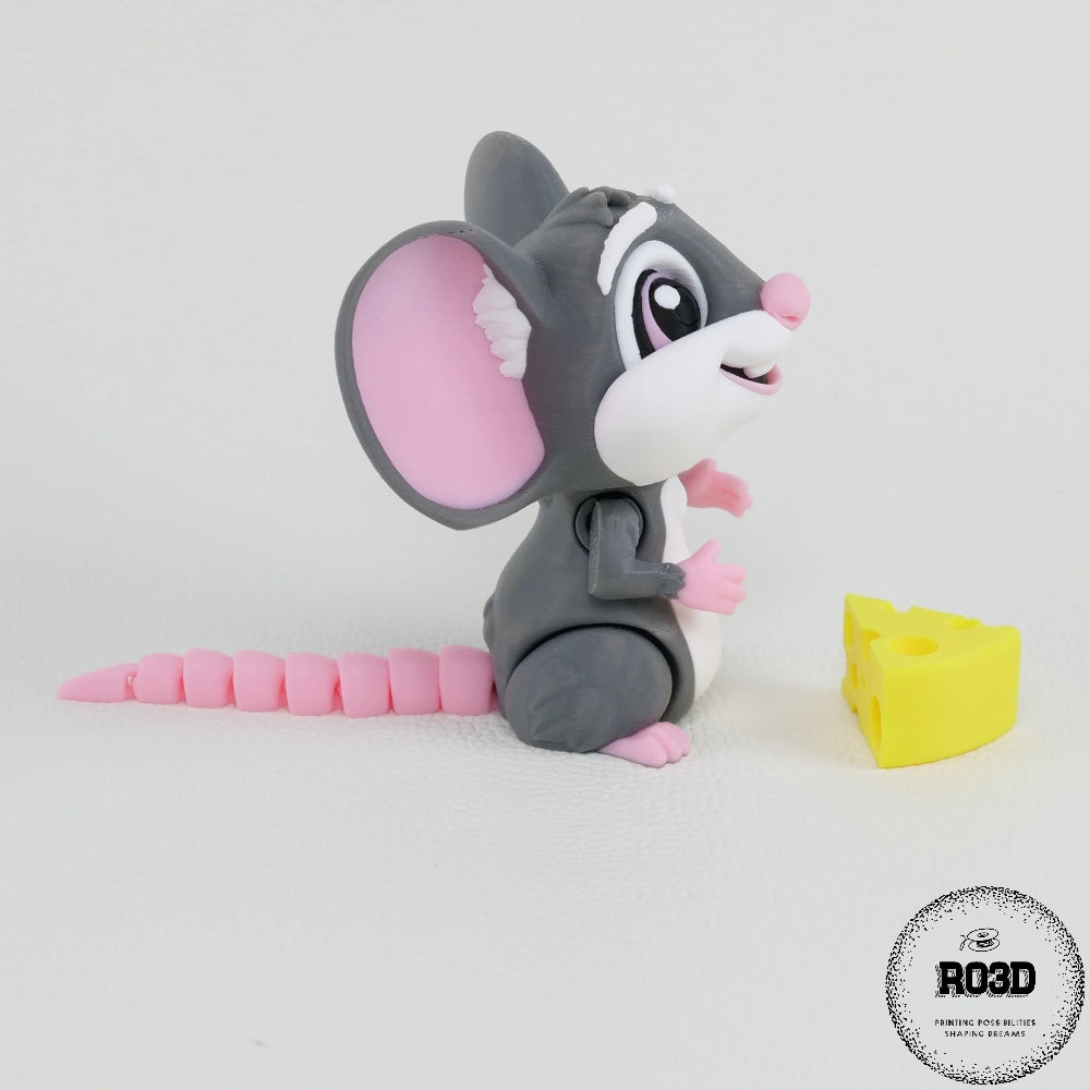 Mouse șoricel figurină 3D - detaliu textură și finisaj premium