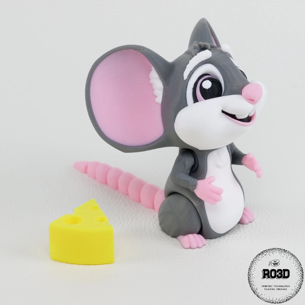 Mouse șoricel figurină 3D - vedere laterală profil dreapta