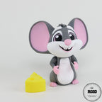 Mouse șoricel figurină 3D - vedere spate coadă și detalii